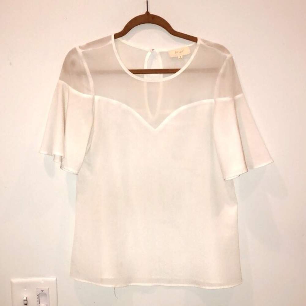 White shimmer top